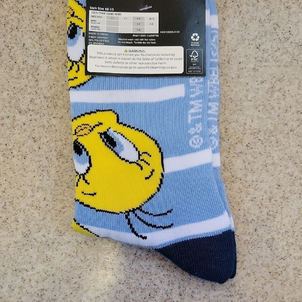 Warner Bros. Looney Tunes Tweety Socks - Light Blue and Black